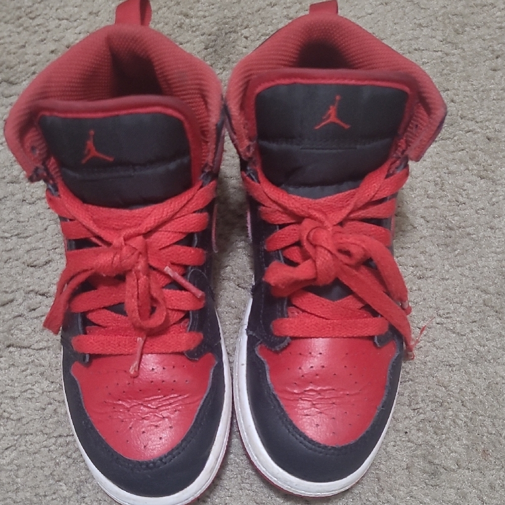 Jordan Red and Black Classic Sneakers